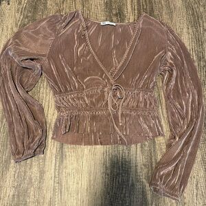 ZARA shiny long sleeve top